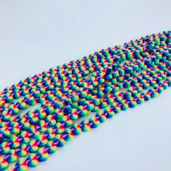 Gökkuşağı Kalp Desenli Fimo Hamur Boncuk-FHB-1152 Gökkuşağı Kalp Desenli Fimo Hamur Boncuk-FHB-1152