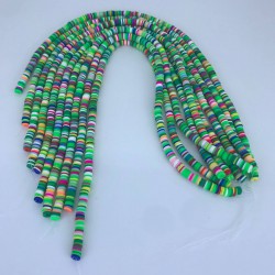 Yeşil Sarı Rengarenk Fimo Hamur Boncuk-FHB-1162 Yeşil Sarı Rengarenk Fimo Hamur Boncuk-FHB-1162