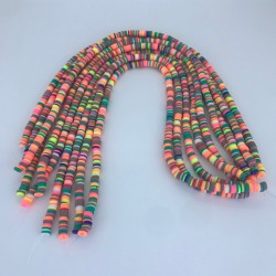 Pembe Sarı Rengarenk Fimo Hamur Boncuk-FHB-1163