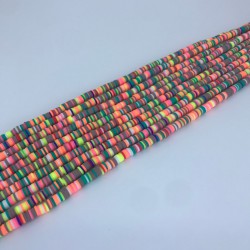 Pembe Sarı Rengarenk Fimo Hamur Boncuk-FHB-1163