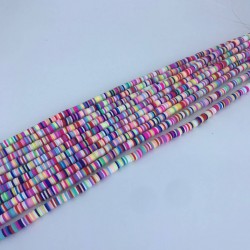 Açık Pembe Rengarenk Fimo Hamur Boncuk-FHB-1166