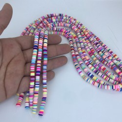 Açık Pembe Rengarenk Fimo Hamur Boncuk-FHB-1166