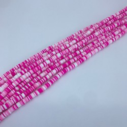 Fuşya Beyaz Renkli Fimo Hamur Boncuk-FHB-1167 Fuşya Beyaz Renkli Fimo Hamur Boncuk-FHB-1167