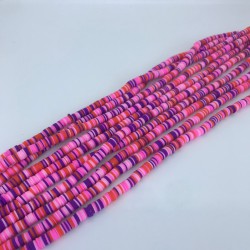 Mor Fuşya Rengarenk Fimo Hamur Boncuk-FHB-1170