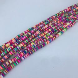 Pembe Fuşya Sarı Rengarenk Fimo Hamur Boncuk-FHB-1172