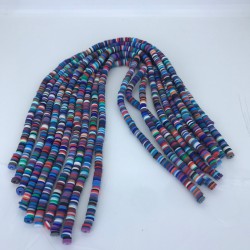 Mavi Mor Rengarenk Fimo Hamur Boncuk-FHB-1173