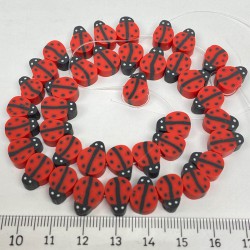 Kırmızı Uğur Böceği Motifli Fimo Boncuk-FHB-1176 Kırmızı Uğur Böceği Motifli Fimo Boncuk-FHB-1176