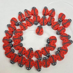 Kırmızı Uğur Böceği Motifli Fimo Boncuk-FHB-1176 Kırmızı Uğur Böceği Motifli Fimo Boncuk-FHB-1176