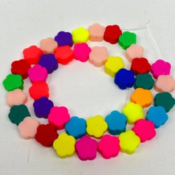 Rengarenk Çiçek Desenli Fimo Boncuk-FHB-1177