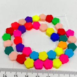 Rengarenk Çiçek Desenli Fimo Boncuk-FHB-1177