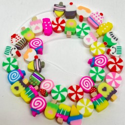 Rengarenk Şekerleme Motif Fimo Boncuk-FHB-1179