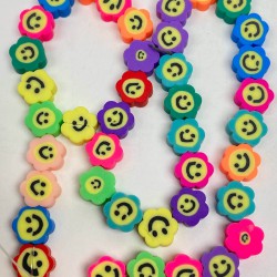 Rengarenk Papatya Gülen Yüz Fimo Boncuk-FHB-1188