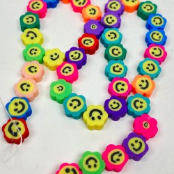 Rengarenk Papatya Gülen Yüz Fimo Boncuk-FHB-1188