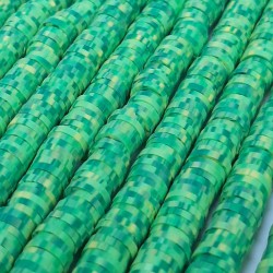 Yeşil Desenli Fimo Hamur Boncuk-FHB-1189