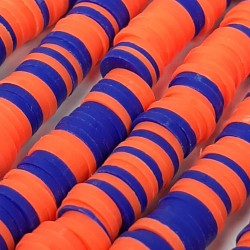 Turuncu Mavili Fimo Hamur Boncuk-FHB-1190