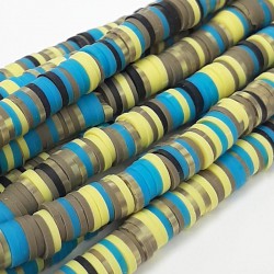 Sarı Mavili Karışık Fimo Hamur Boncuk-FHB-1209