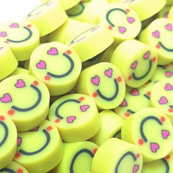 Sarı Gülen Yüz Fimo Boncuk-FHB-1217