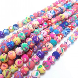 Yuvarlak Rengarenk Fimo Boncuk-FHB-1222 Yuvarlak Rengarenk Fimo Boncuk-FHB-1222