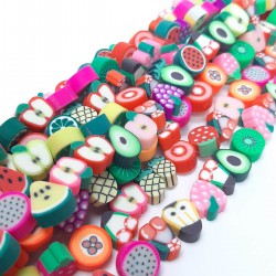 Karışık Meyve Desenli Fimo Boncuk-FHB-1225 Karışık Meyve Desenli Fimo Boncuk-FHB-1225