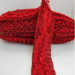 Kırmızı Dantelli Fırfır Kurdele-FK-103