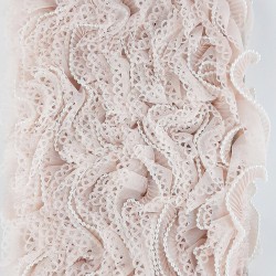 Pudra İncili Plise Fırfır-FK-1038