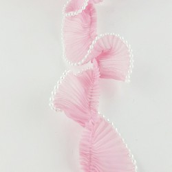 Pembe İncili Plise Fırfır-FK-1041