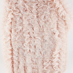 Pudra Rengi Dantelli Plise Fırfır-FK-1050