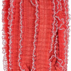 Kırmızı Sim Dantelli Plise Fırfır-FK-1055 Kırmızı Sim Dantelli Plise Fırfır-FK-1055