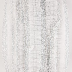 Beyaz Sim Dantelli Plise Fırfır-FK-1056