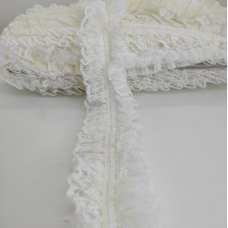 Krem Dantelli Fırfır Kurdele-FK-106 Krem Dantelli Fırfır Kurdele-FK-106