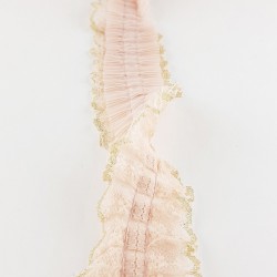 Pudra Sim Dantelli Plise Fırfır-FK-1061