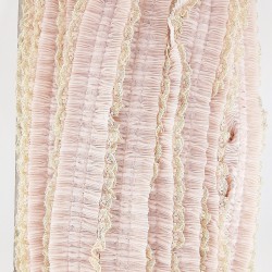 Pudra Sim Dantelli Plise Fırfır-FK-1061