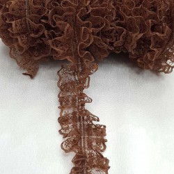 Kahverengi Çift Taraflı Dantel Fırfır-FK-1063