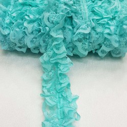 Su Yeşili Çift Taraflı Dantel Fırfır-FK-1066
