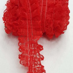 Kırmızı Çift Taraflı Dantel Fırfır-FK-1069