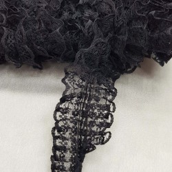 Siyah Çift Taraflı Dantel Fırfır-FK-1073