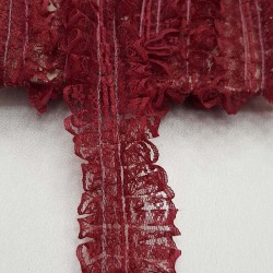 Bordo Çift Taraflı Dantel Fırfır-FK-1074