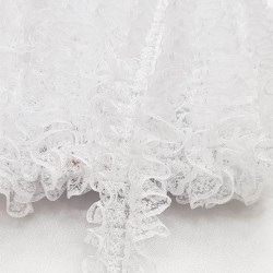 Beyaz Çift Taraflı Dantel Fırfır-FK-1076