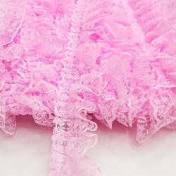 Pembe Çift Taraflı Dantel Fırfır-FK-1077