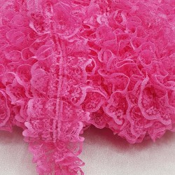 Koyu Pembe Çift Taraflı Dantel Fırfır-FK-1078 Koyu Pembe Çift Taraflı Dantel Fırfır-FK-1078