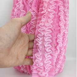 Pembe Dantelli Fırfır Kurdele-FK-110