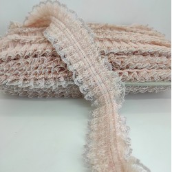 Pudra Gümüş Simli Dantelli Fırfır Kurdele-FK-112