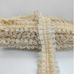 Vizon Gümüş Simli Dantelli Fırfır Kurdele-FK-115