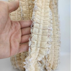 Vizon Gümüş Simli Dantelli Fırfır Kurdele-FK-115