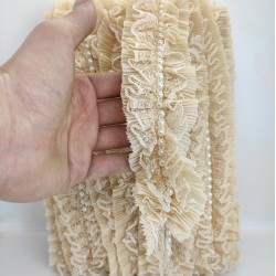 Vizon Dantelli İncili Fırfır Kurdele-FK-143