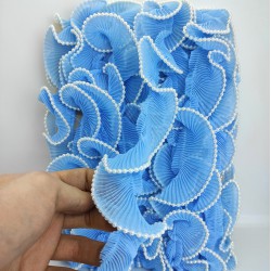 Mavi İncili Plise Fırfır Kurdele-FK-152