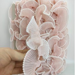 Pudra İncili Plise Fırfır Kurdele-FK-157