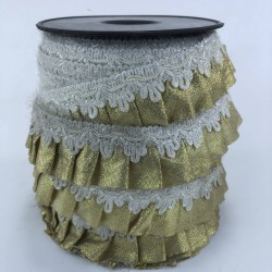 Gold Gümüş Kenarlı Fırfır Kurdele-FK-167