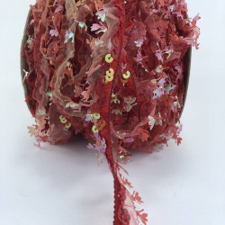 Bordo Pullu Fırfır Kurdele-FK-168