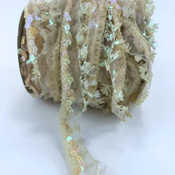 Bal Rengi Pullu Fırfır Kurdele-FK-169